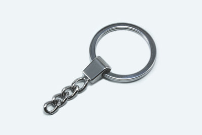 Schlüsselringe flach, Ø 30 mm, mit Kette