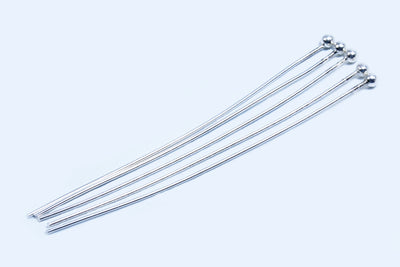 Kugelstifte aus 925 SILBER, Länge 30/40 mm, Stärke 0,45 mm