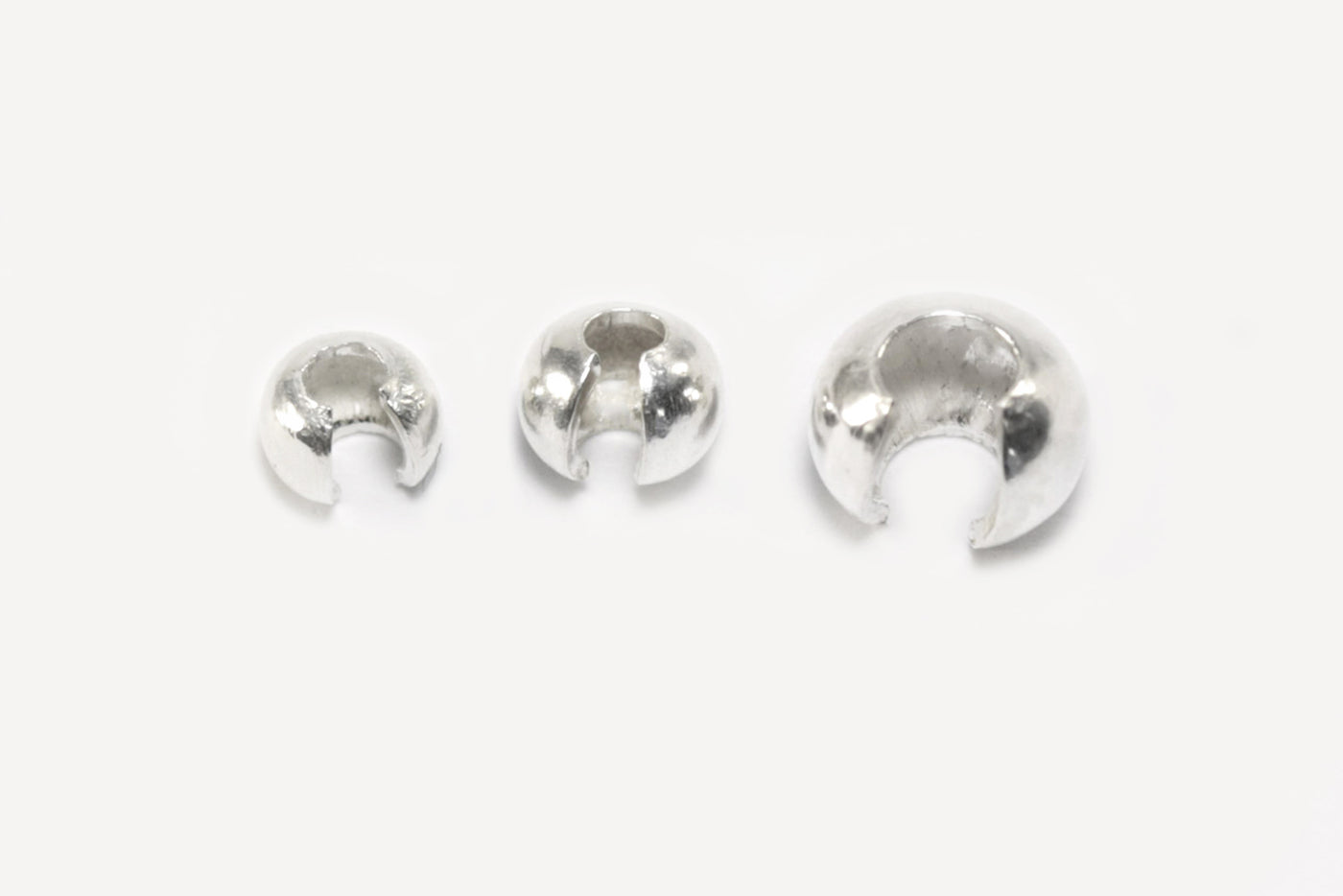 Kaschierperlen aus 925 Silber, Ø 3 mm