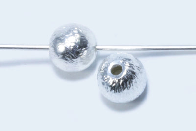 Perlen aus 925 Silber, Ø 2 mm, gebürstet