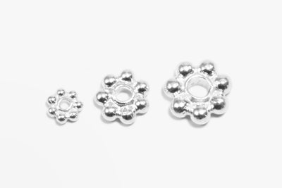 Perlen Blümchen aus 925 Silber, Ø 3 mm