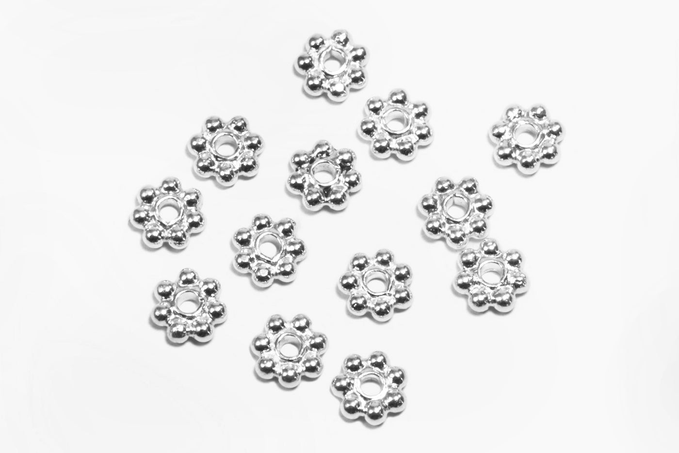Perlen Blümchen aus 925 Silber, Ø 6 mm