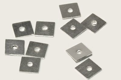 Scheiben aus 925 Silber, 6 mm, flach, quadratisch