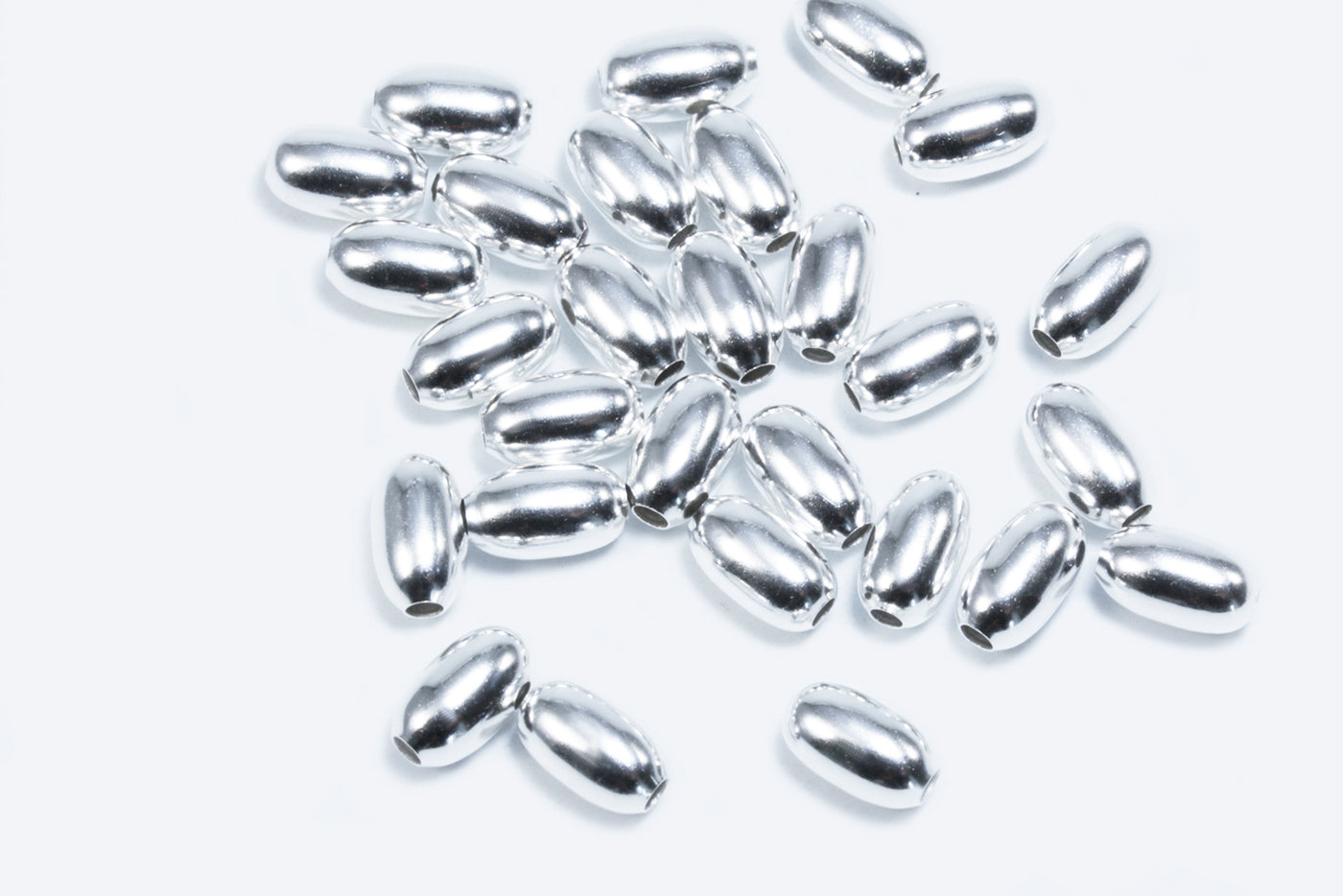 Perlen aus 925 Silber, 4 x 6,8 mm, Olive