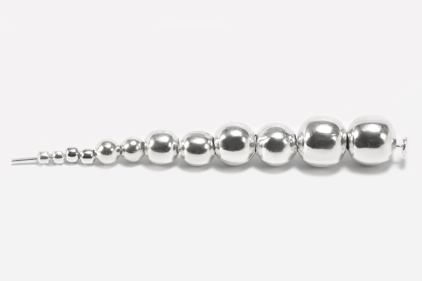 Perlen aus 925 Silber, Ø 3 mm, glatt