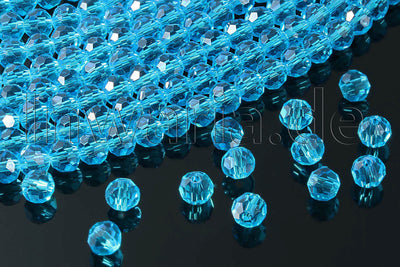 Kristall Glasperlen, rund, Ø 6 mm, facettiert