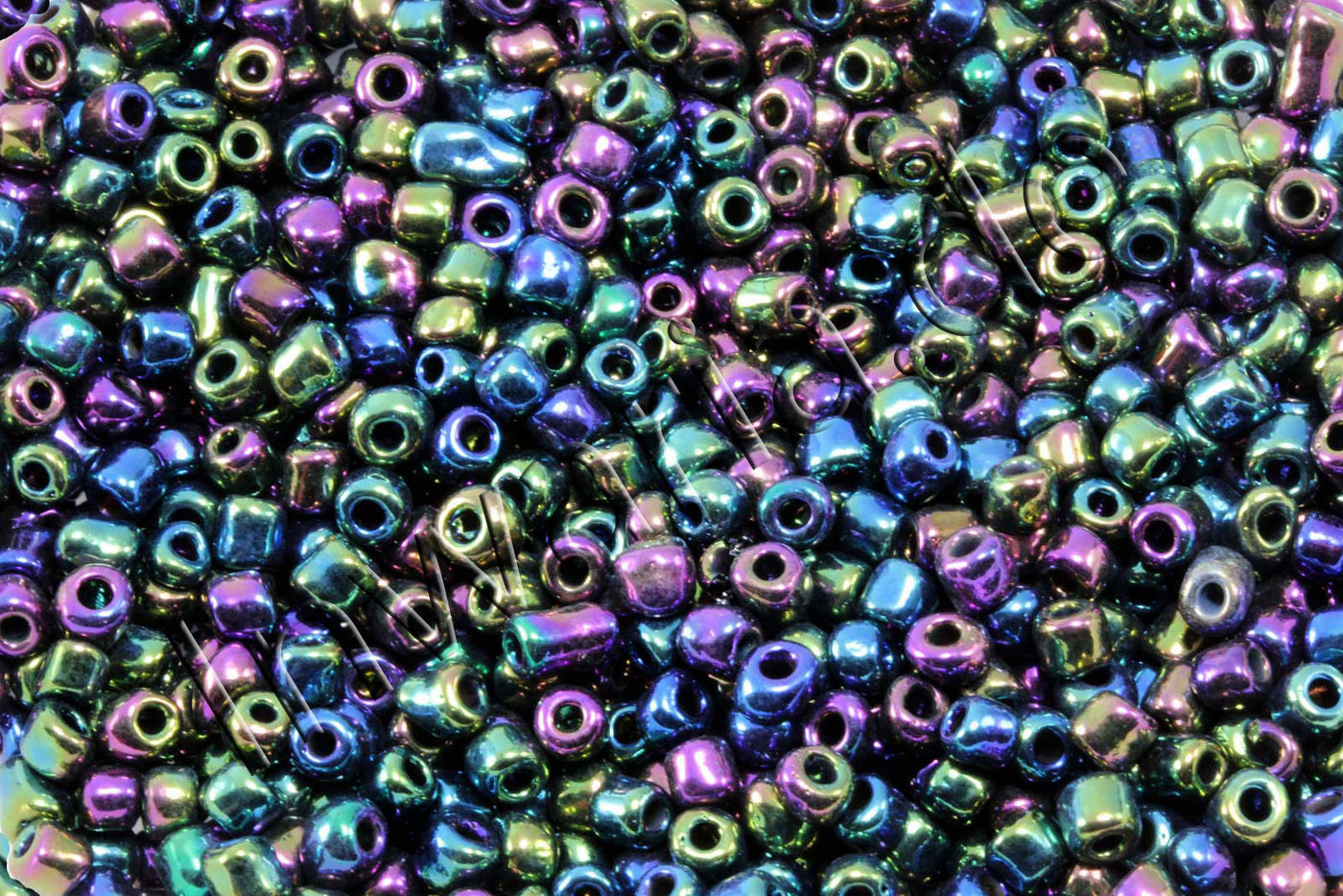 Rocailles Metallic Glanz, Iris, Ø 2/3/4mm, 20/100 g