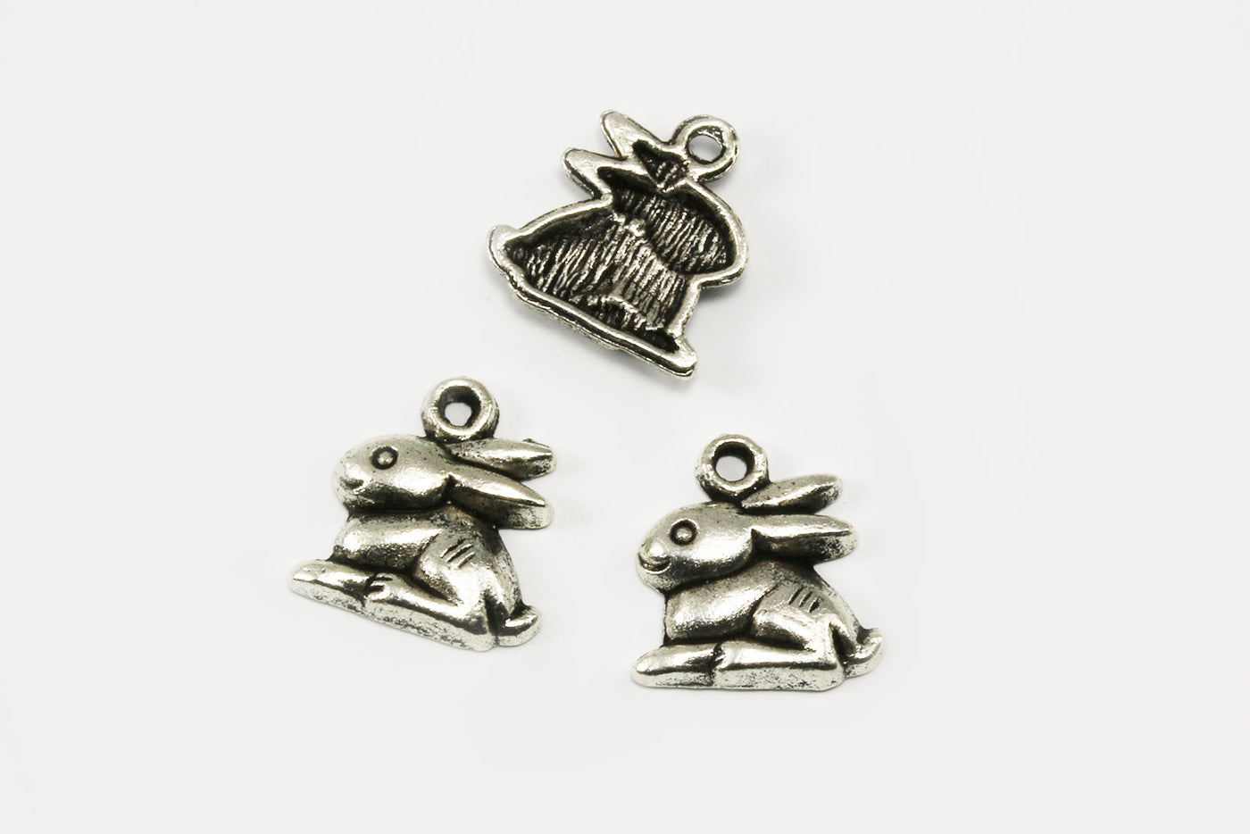Anhänger Hase, 14 x 13 mm, 8 Stück