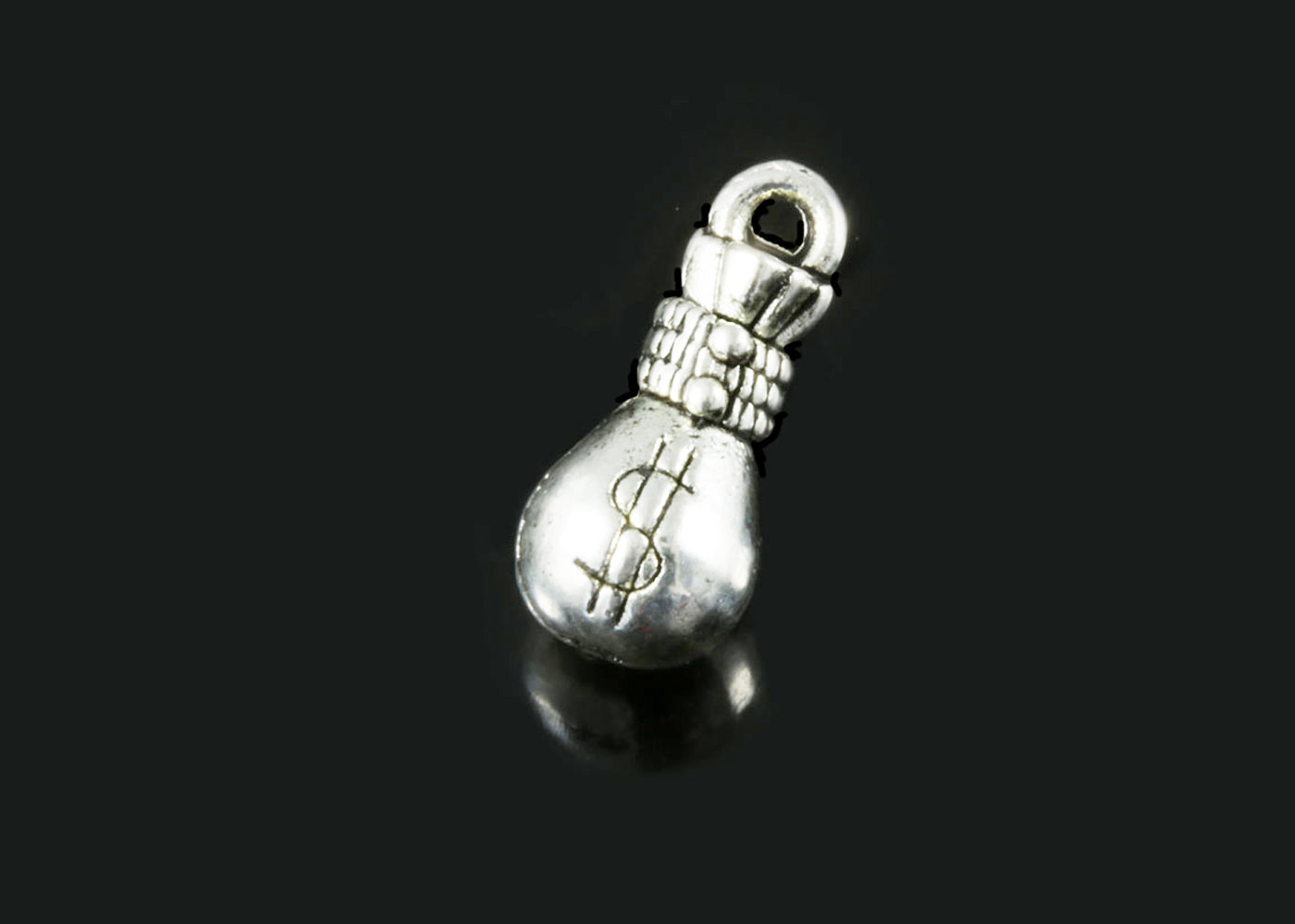 Anhänger Geldbeutel $, 15,3 x 7 mm, 5 Stück