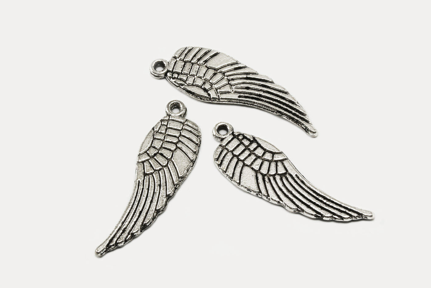 Anhänger Engel Flügel, 31 x 9 mm, silberfarben, 5 Stück