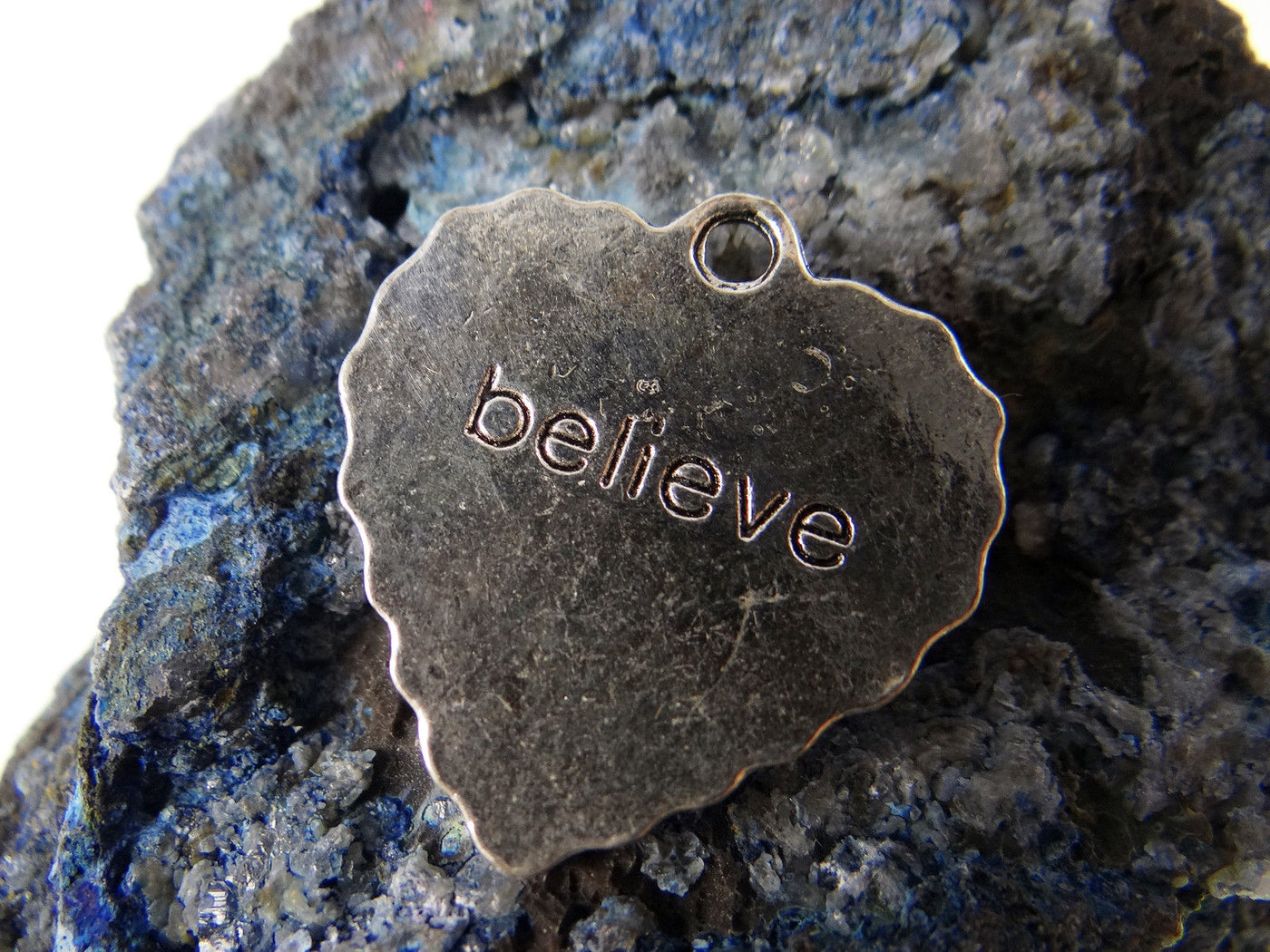 Anhänger Herz, 29 x 27 mm, love heart believe, 2 Stück