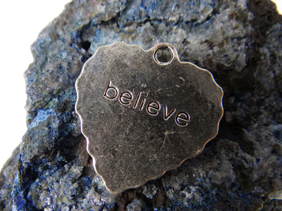 Anhänger Herz, 29 x 27 mm, love heart believe, 2 Stück