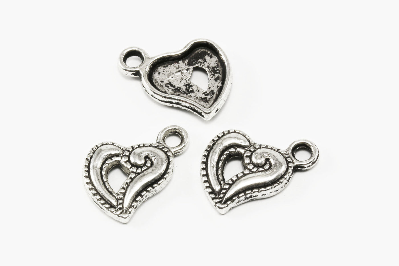 Anhänger Herz, 17 x 12 mm, 10 Stück