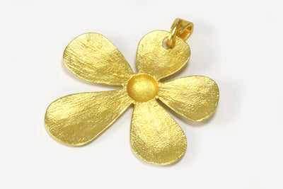 Anhänger Blume in gehämmerter Optik, 80 x 70 mm, XXXL