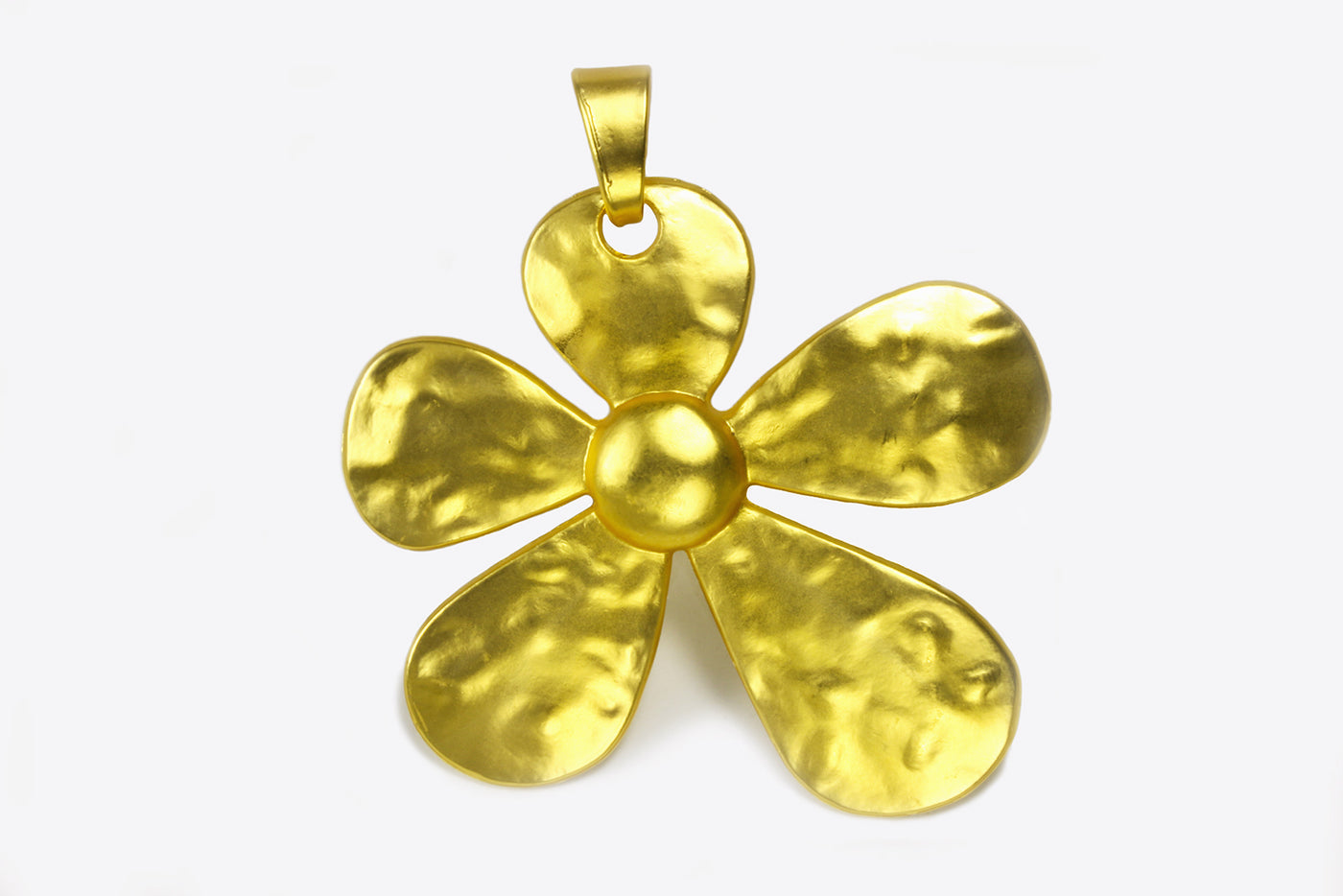 Anhänger Blume in gehämmerter Optik, 80 x 70 mm, XXXL