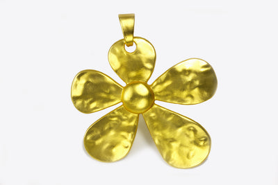 Anhänger Blume in gehämmerter Optik, 80 x 70 mm, XXXL