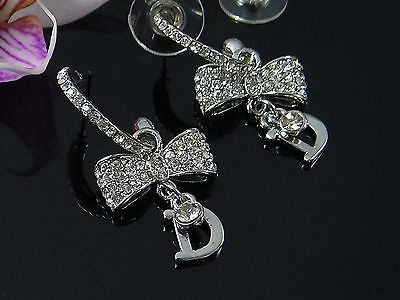 Ohrstecker Schleife Strass Steine 1 Paar Ohrringe Ohrschmuck, neu