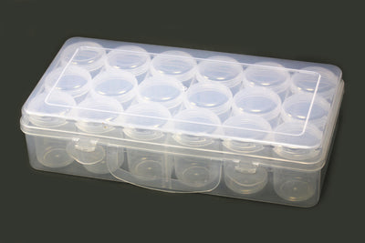 Perlenbox mit 18 Dosen, 260 x 140 x 60 mm