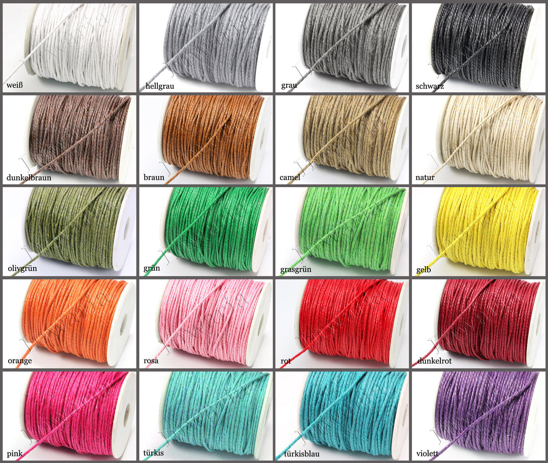 Hrlace Gewachste Baumwollschnur 20m - 1mm Orange Für Schmuck & DIY