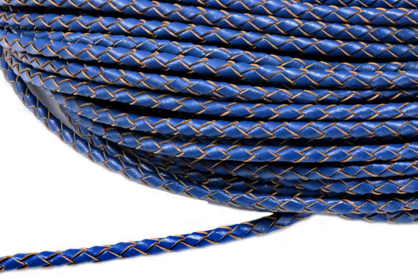 Lederband geflochten, Ø 4 mm, 1 m, Echt Leder