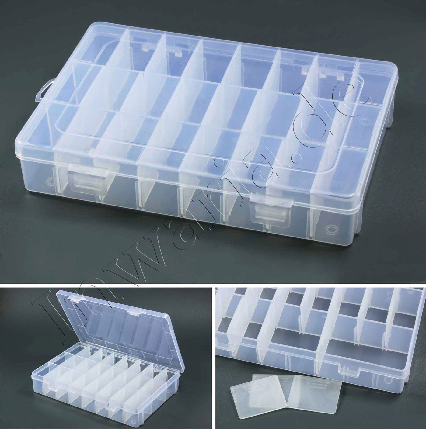Sortimentskasten 5 Stk Sortierkiste Perlenbox Trennfächer Sortierbox Transparent