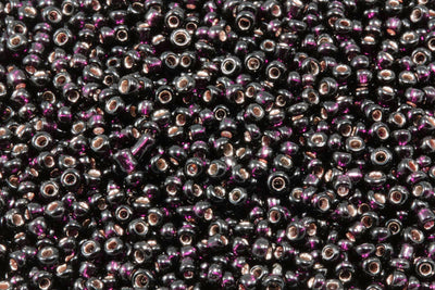 Rocailles mit Silbereinzug, Ø 2 mm, 20/100 g