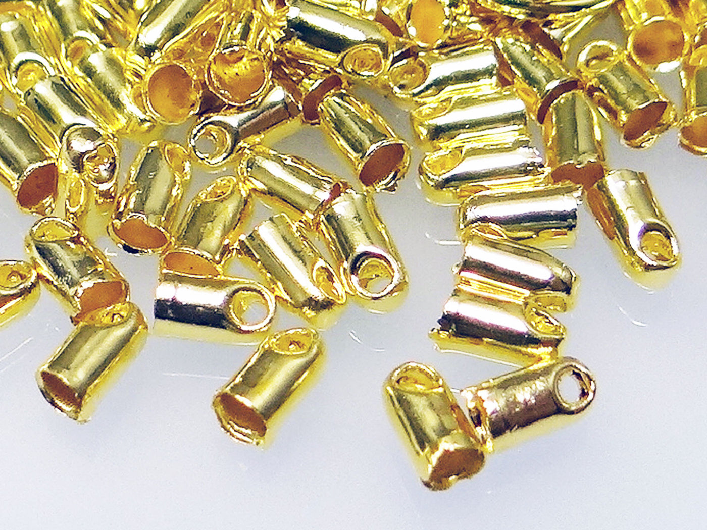 Endkappen mit Öse Metallkappen Endteile Endhülsen Verbinder Endstücke, S54