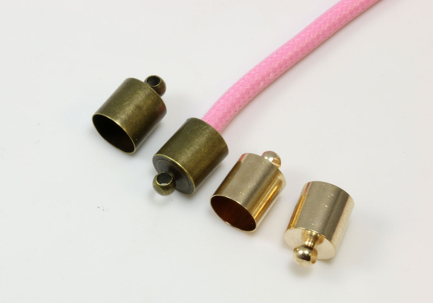 Endkappen mit Öse Metallkappen Endteile Endhülsen Verbinder Endstücke, S54