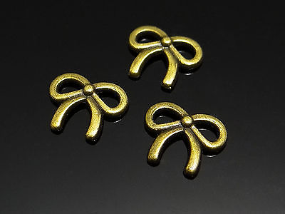 Anhänger Schleife, 10 x 8 mm, bronzefarben, 10 Stück