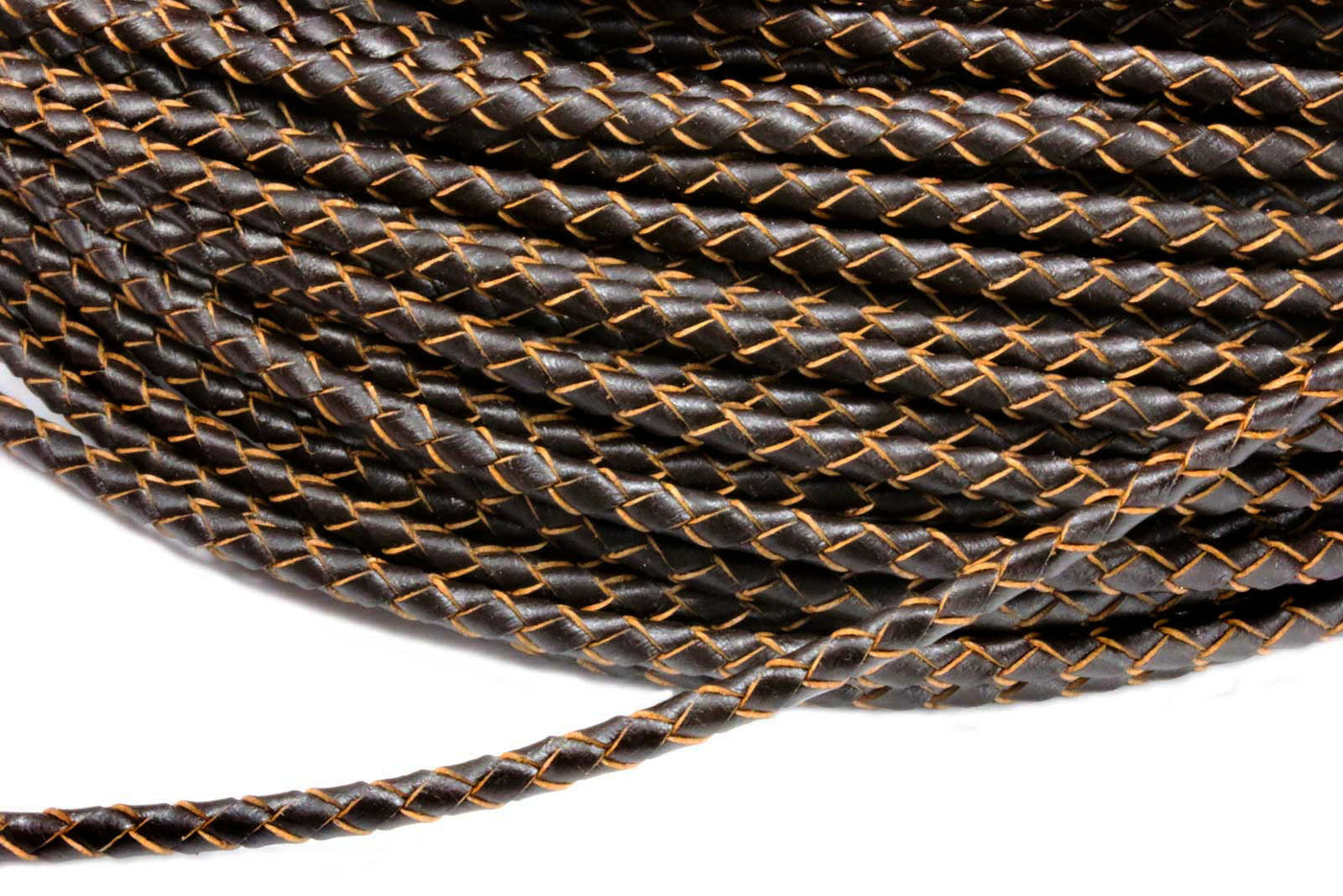 Lederband geflochten, Ø 4 mm, 1 m, Echt Leder