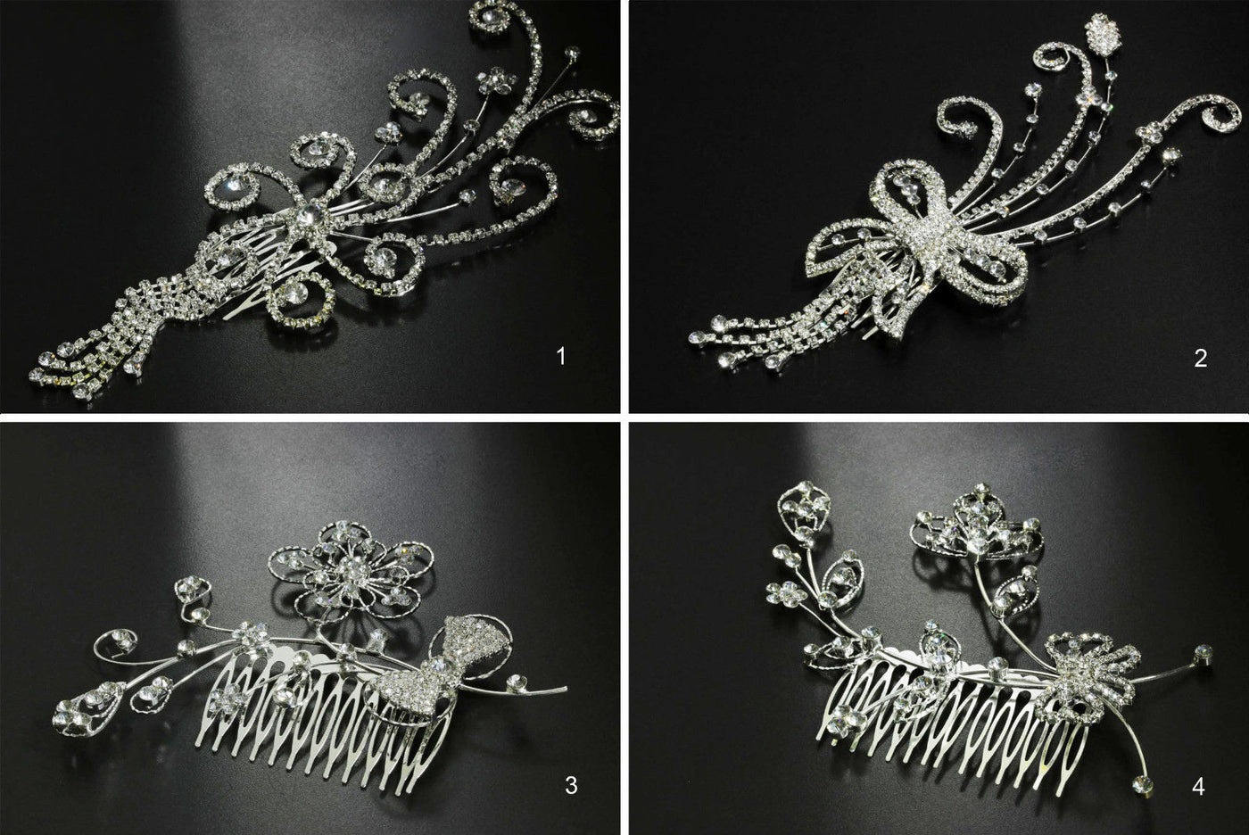 Haarkamm mit Strass Haargesteck Kopfschmuck groß Strasssteine, neu