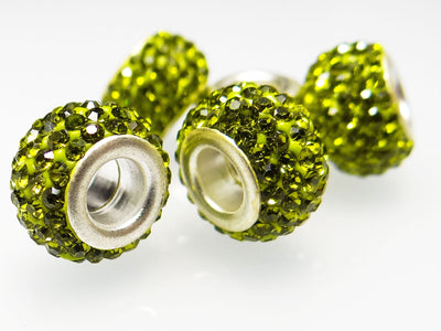 European Bead Kristall Glas Element, 13 x 8 mm