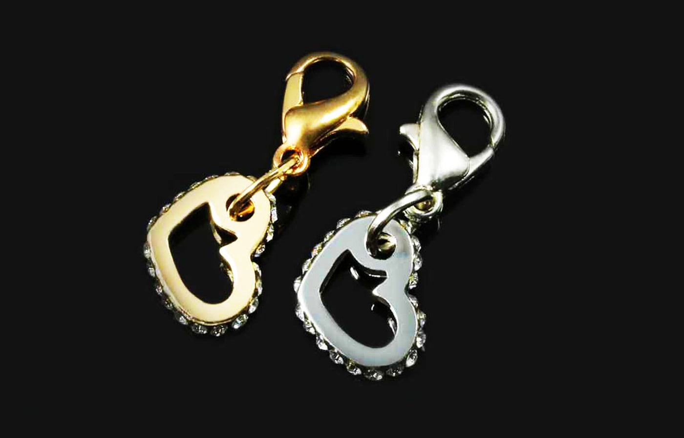 Charms Anhänger, Herz mit Strass