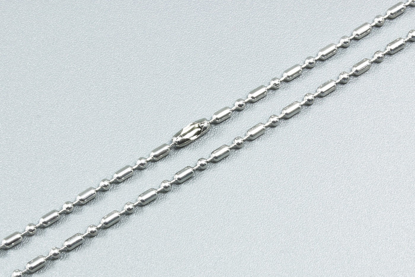 Kugelkette mit Klemmverschluss aus Edelstahl, Ø 2,4 mm, ab 35 cm bis 60 cm