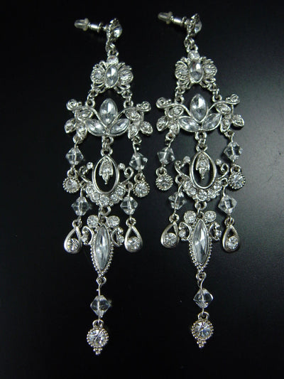 XXL Ohrhänger 13 cm Ohrringe 1 Paar Silberfarben Ohrschmuck, neu