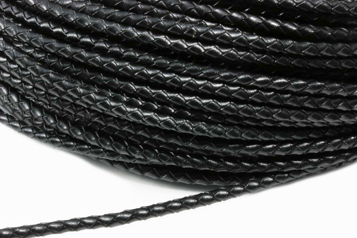 Lederband geflochten, Ø 4 mm, 1 m, Echt Leder