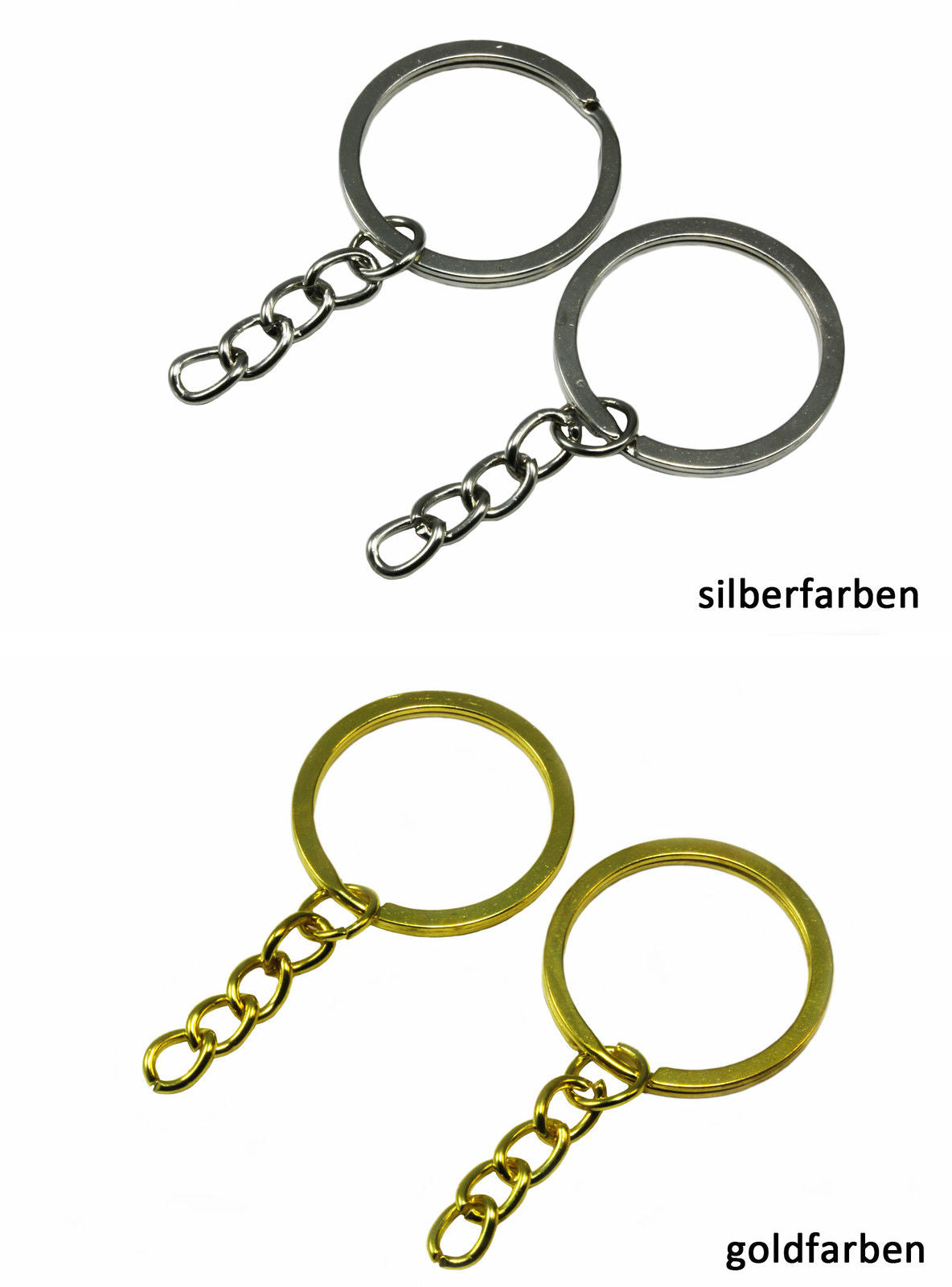 Schlüsselringe flach Ø 25/28/30 mm mit Kette Ketchen Schlüsselring