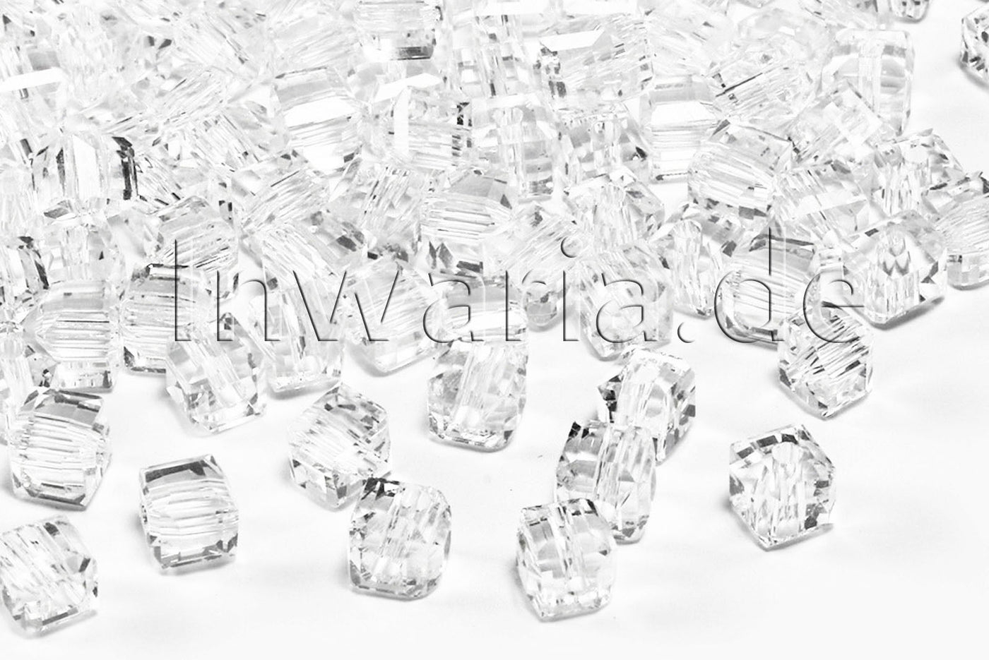 Kristall Glasperlen, Würfel, 4 mm, facettiert