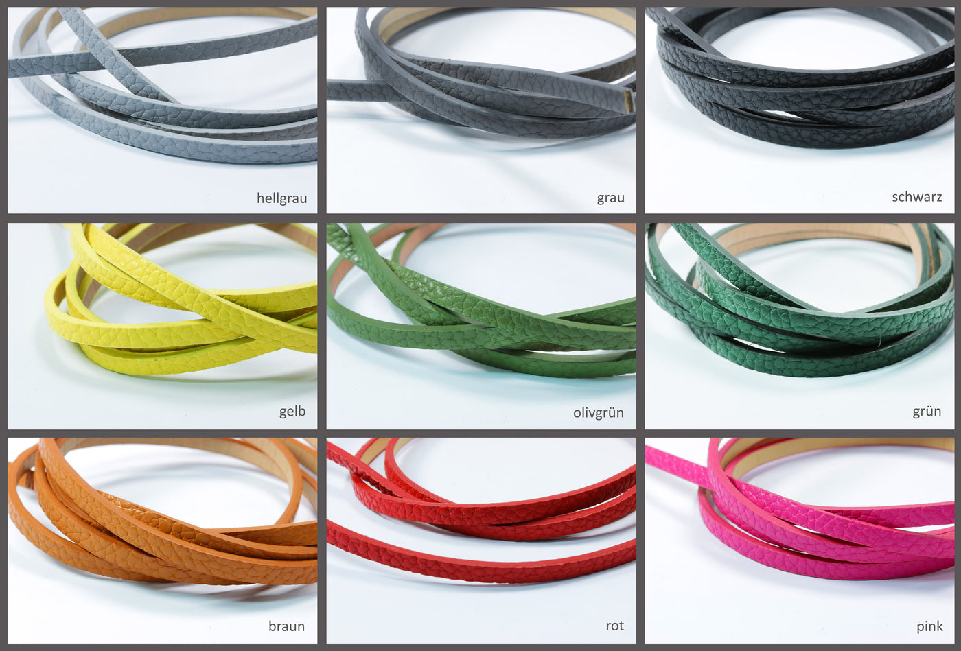 Kunstlederband flach, 5 mm, 120 cm