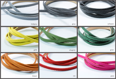 Kunstlederband flach, 5 mm, 120 cm