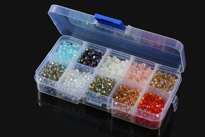 Kristallperlen Set, Ø 4 mm, 1.000 Stück in Box, facettiert