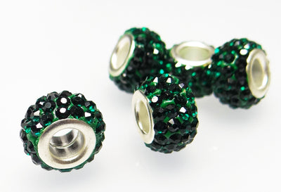 European Bead Kristall Glas Element, 13 x 8 mm