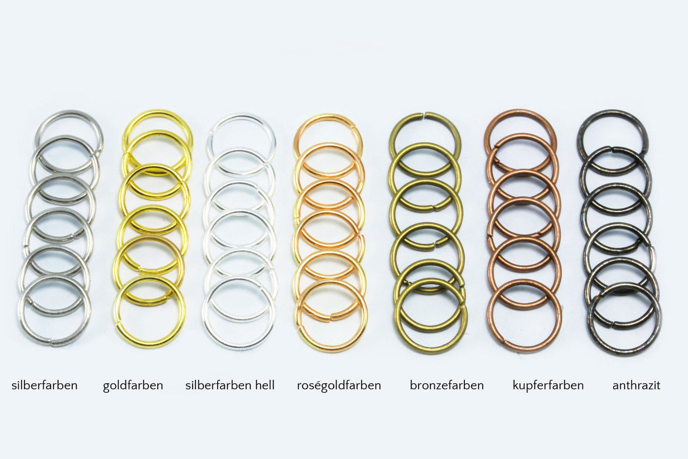 Binderinge, Ø 16 mm, Drahtstärke 1,2 mm Roségoldfarben / 100 Stück