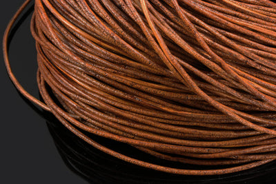 Lederband rund, natur, matt, Ø 4 mm, 1 m, Echt Leder