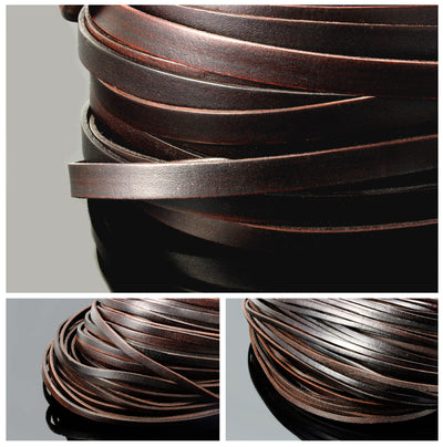 Lederband flach, 3/5/8/10 mm, 1 m, Qualität Echt Rindsleder