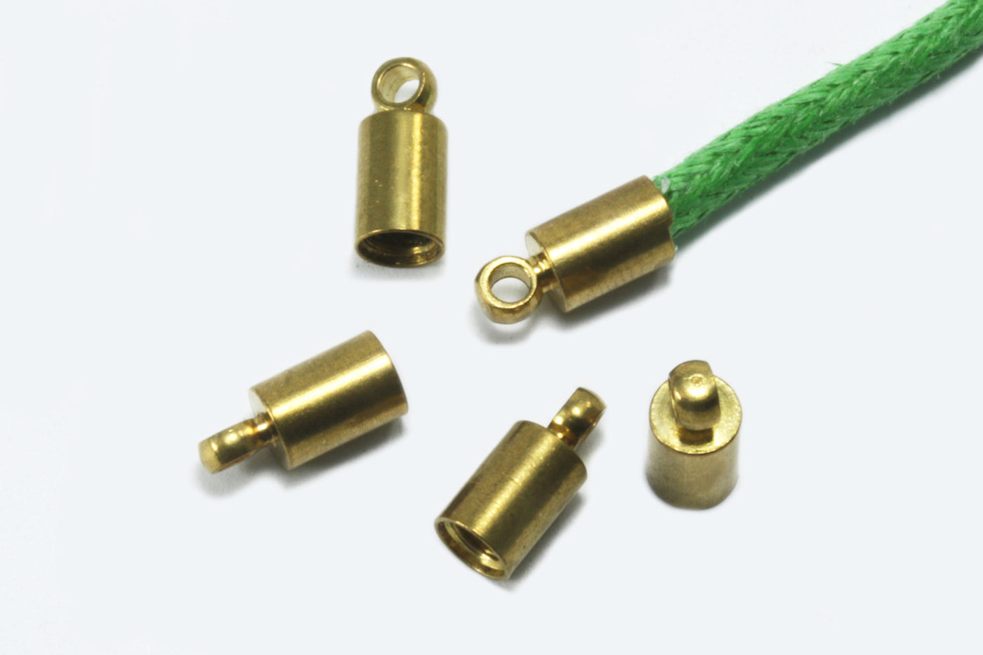 Endkappen für Bänder bis 2,5 mm, aus massivem Messing