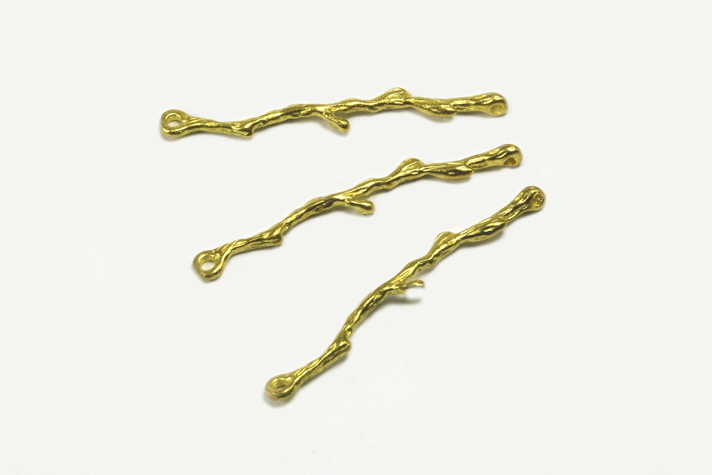 Verbinder aus massivem Messing, Zweig, 39 x 6 mm