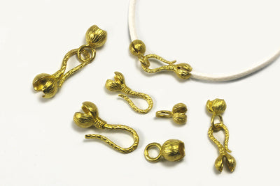 Hakenverschluss aus massivem Messing, für 3mm Bänder