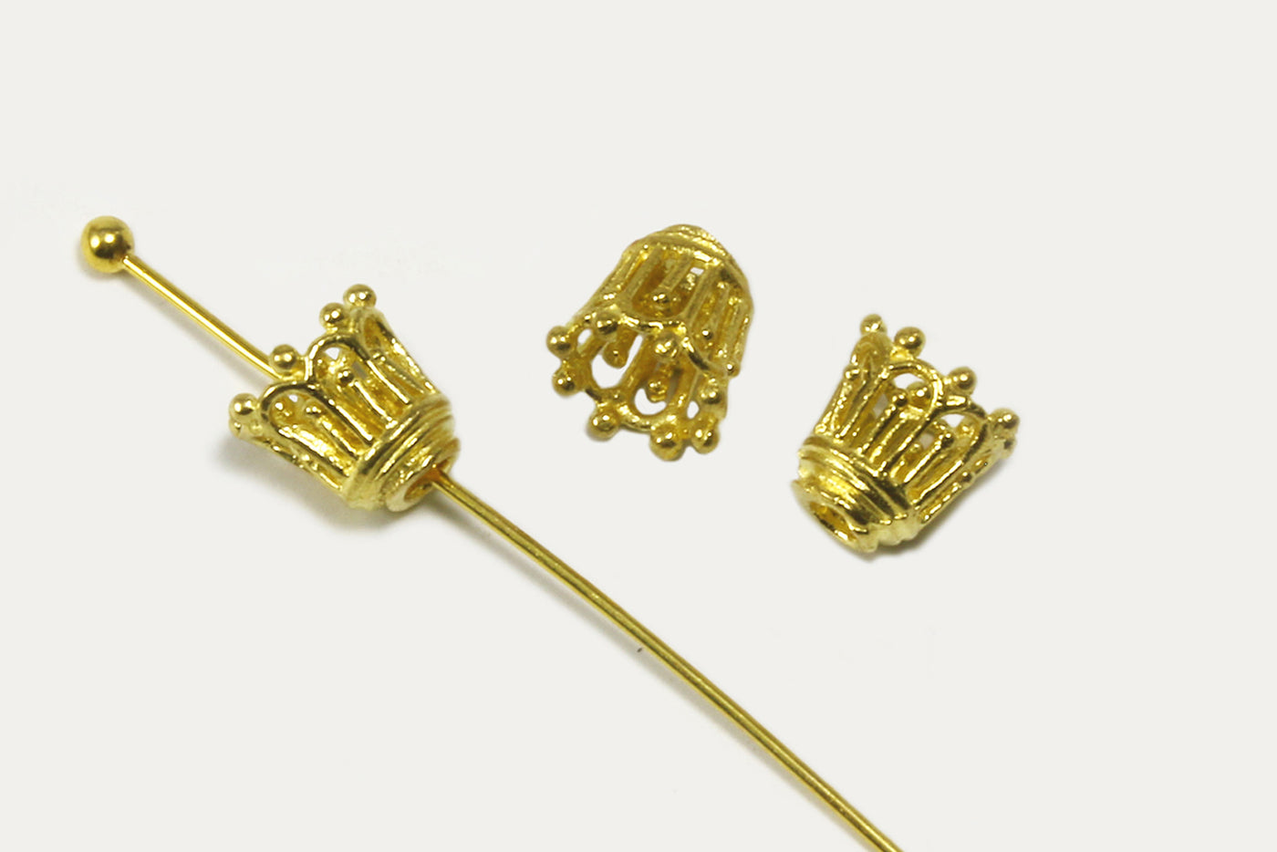Perlenkappen aus massivem Messing, 7 x 7 mm