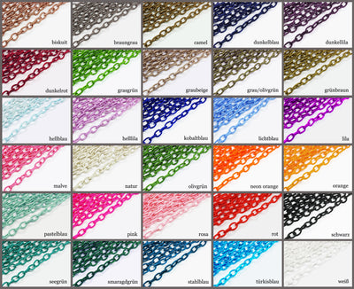 Textil Gliederkette, 90 cm, 12 x 8 mm, ohne Verschluss